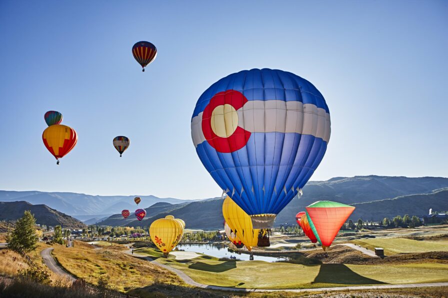 Hot air balloon festival summer Snowmass Colorado