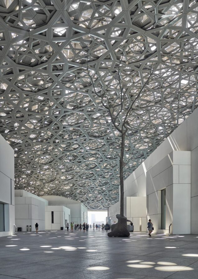 Interior Louvre architecture installation Abu Dhabi