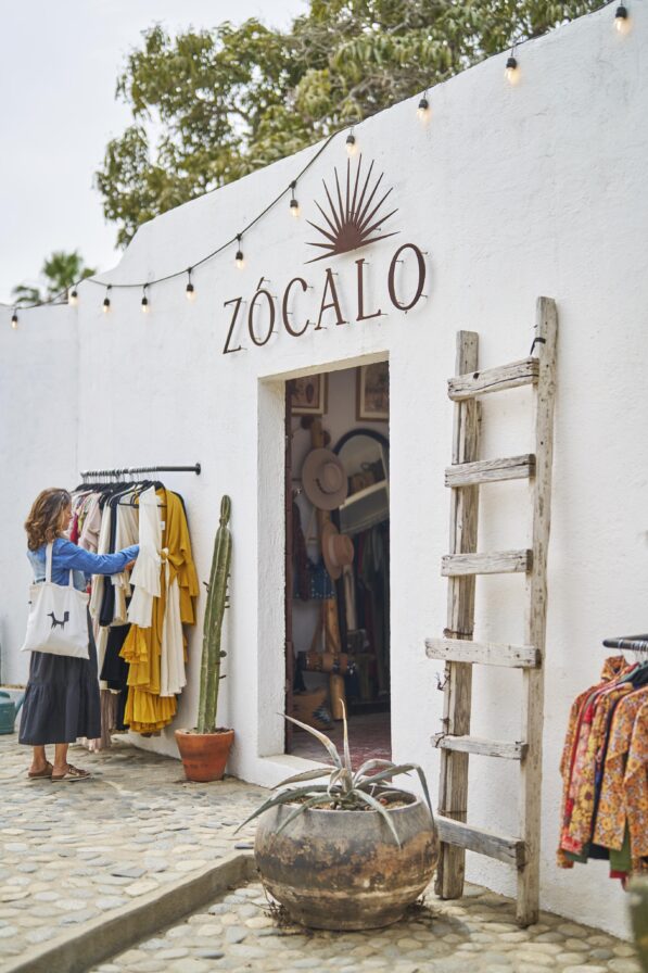 woman shopping at local store in Todos Santos; Zocalo