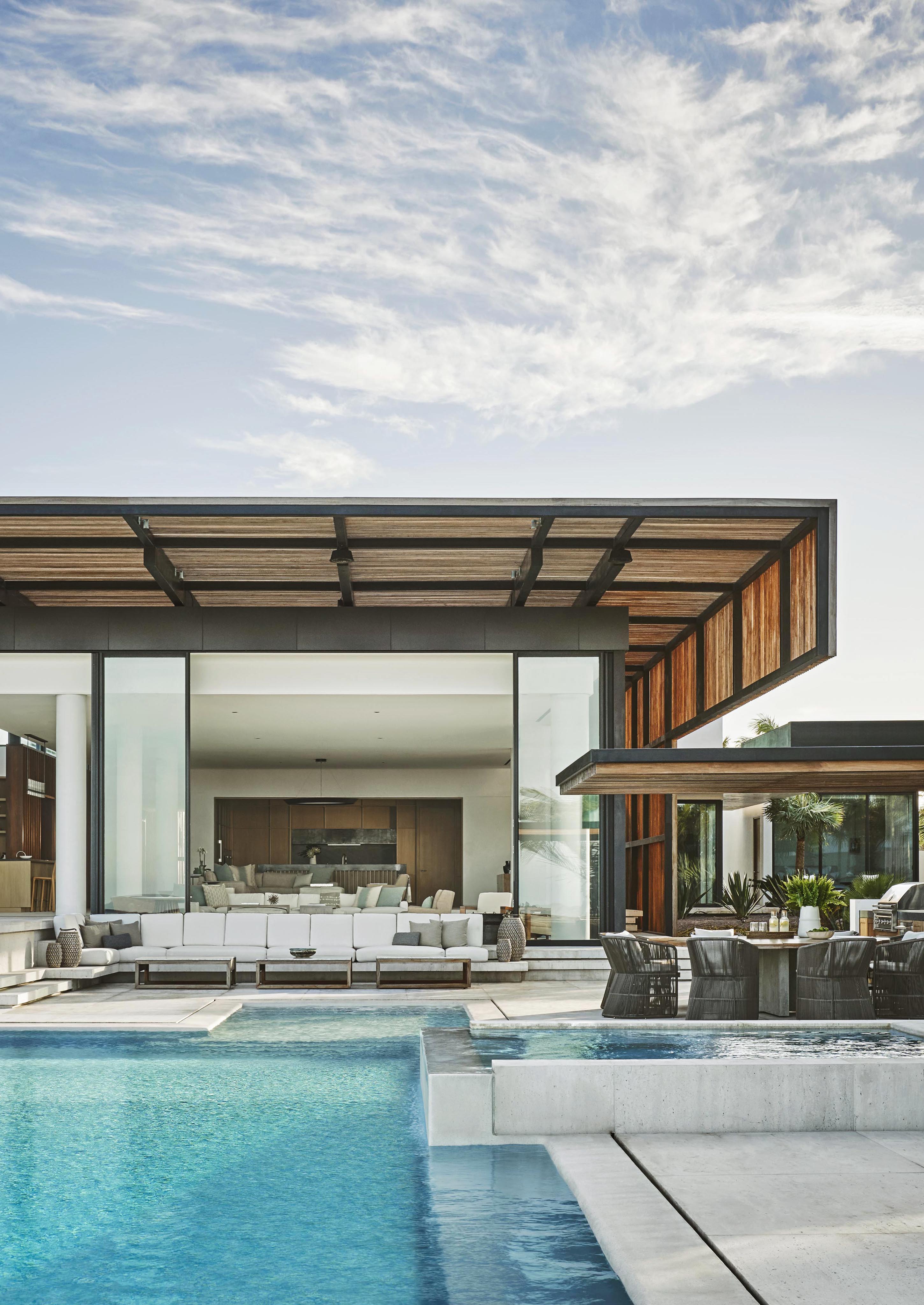 Modern Four Seasons Los Cabos at Costa Palmas luxury villa, patio area and exclusive plunge pool.