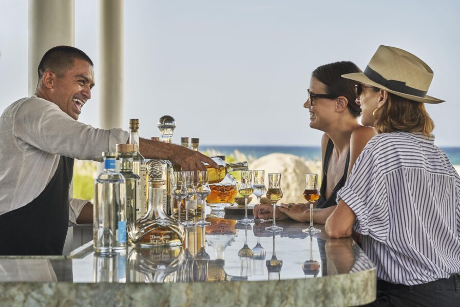 Tequila tasting at luxury open air Costa Palmas resort