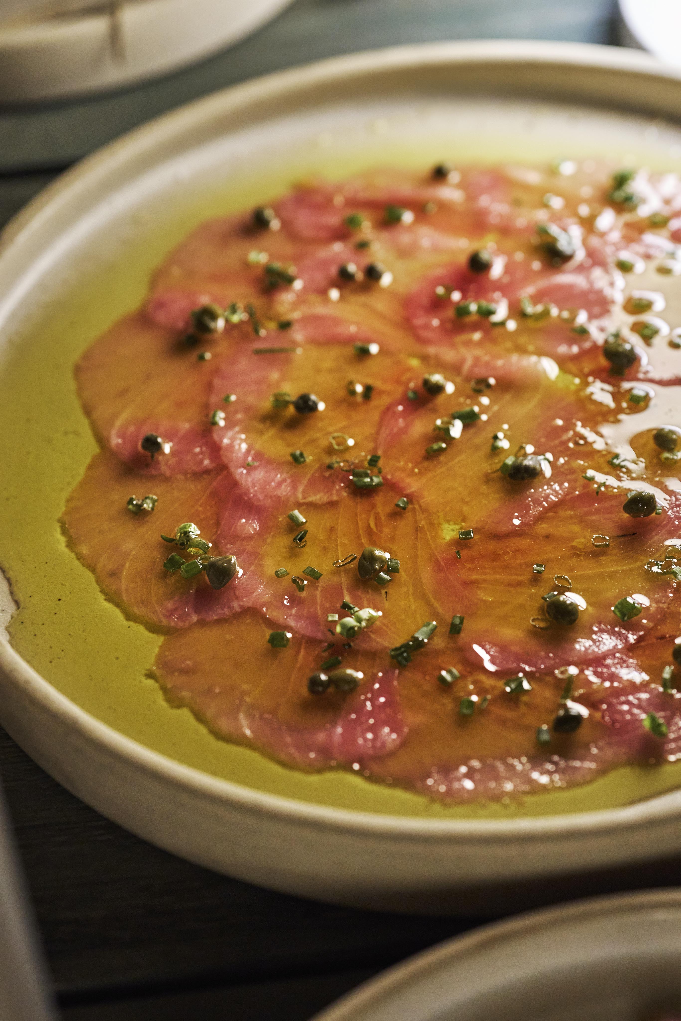 Fine dining food detail of elevated dish served from Four Seasons Los Cabos restaurant; Limon
