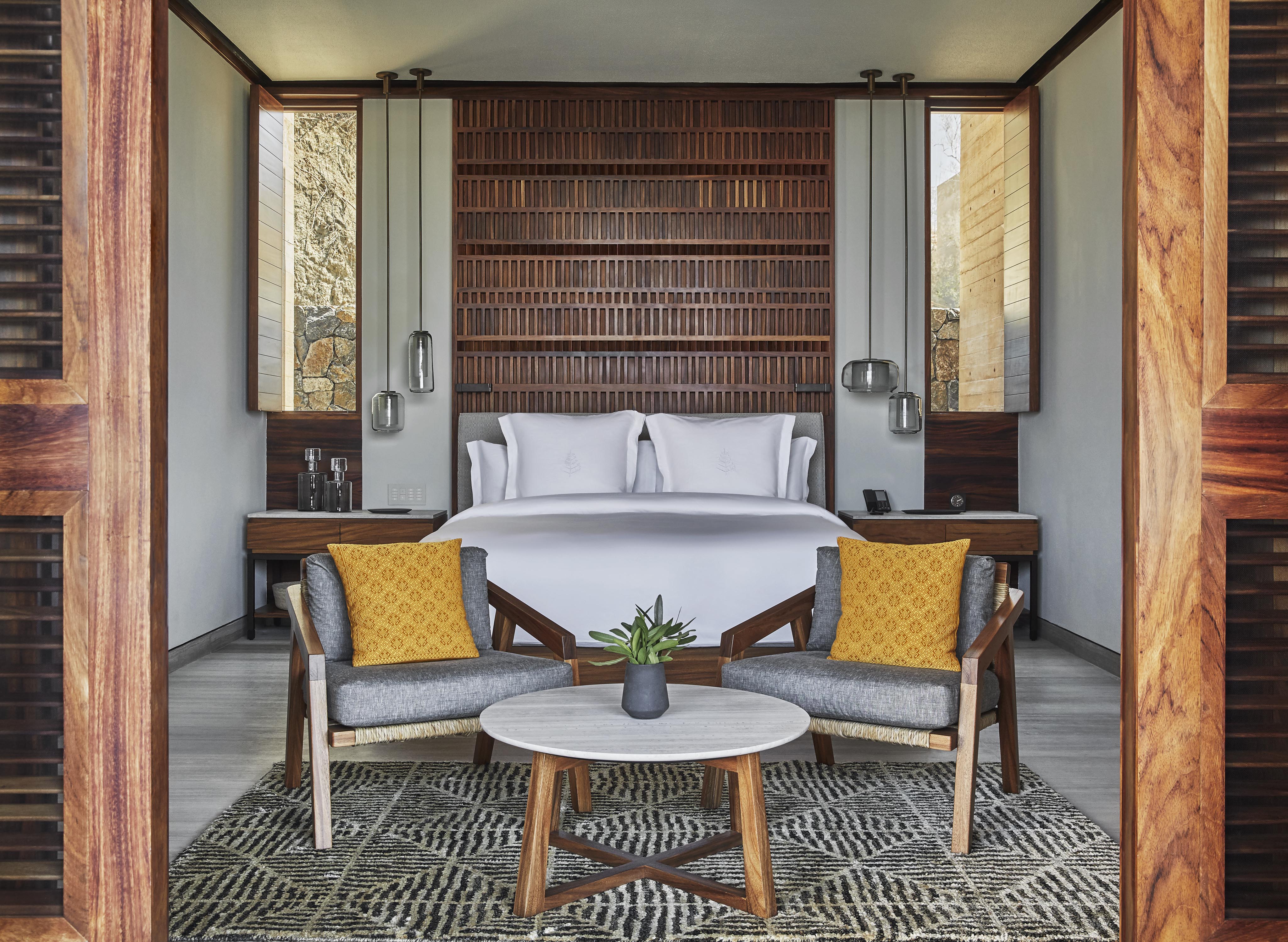 Open air luxury villa seating area with modern furnishings in Tamarindo Four Seasons