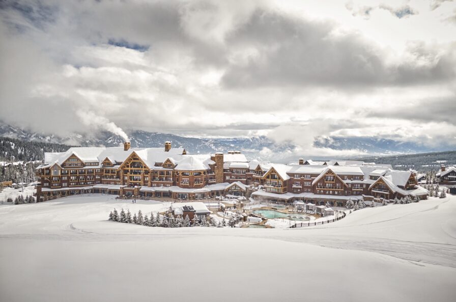 Montana hotel exterior snow covered